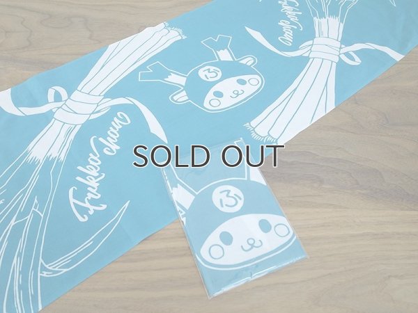 画像3: 【浅葱／暴れ熨斗風ねぎ】ふっかちゃん手ぬぐい