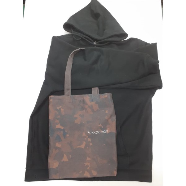 画像4: 【裏地付】ふっかちゃん迷彩柄シルエットトートバッグ ／全４色 (4)